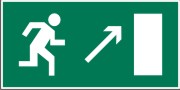 Направление к эвакуационному выходу направо вверх