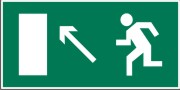 Направление к эвакуационному выходу налево вверх