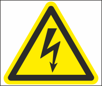 Знак предупреждающий №5 ОСТОРОЖНО! ЭЛЕКТРИЧЕСКОЕ НАПРЯЖЕНИЕ СТО 34.01-30.1-001-2016